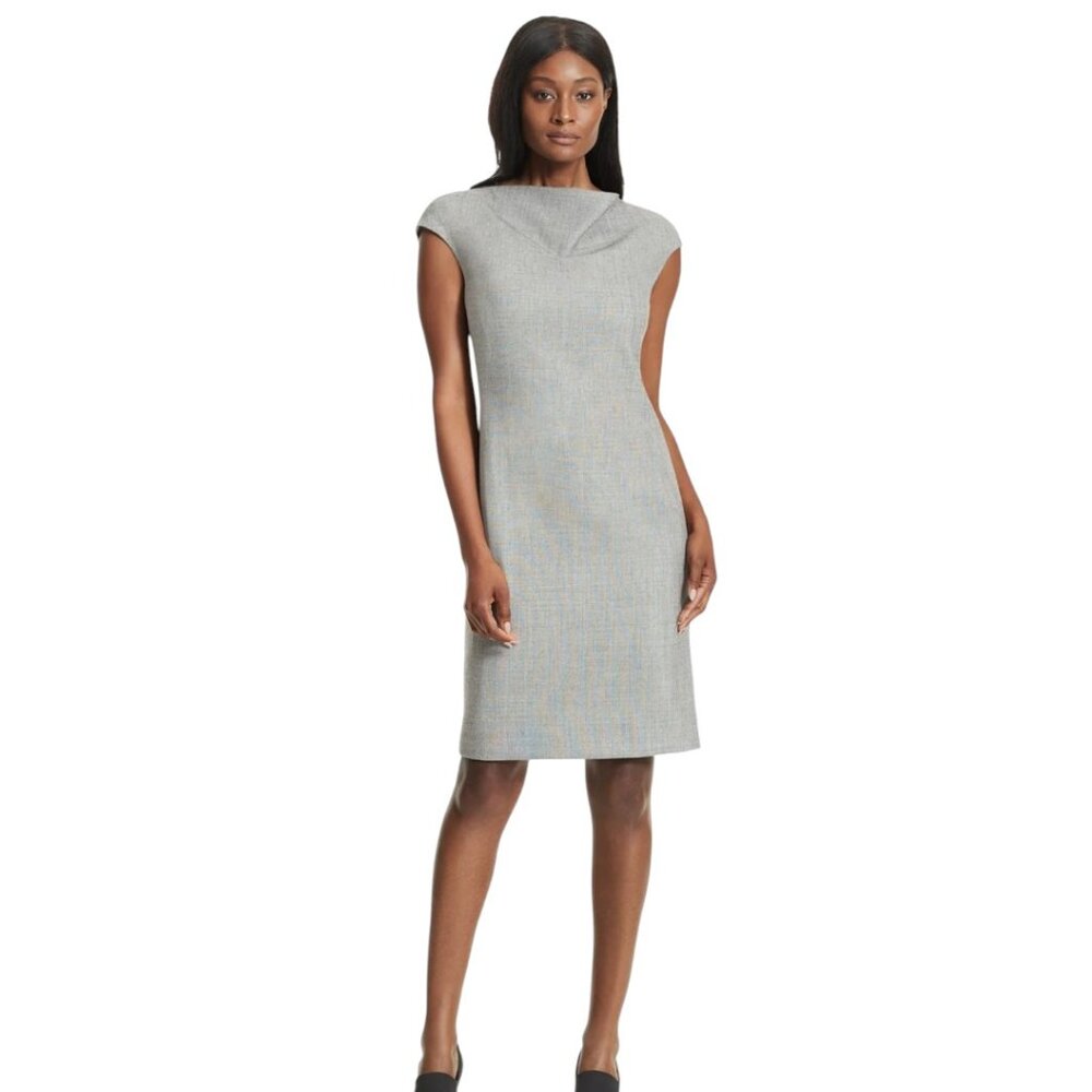 NWT M.M. LaFleur Marilyn Dress | Size 14 | Grey Sharkskin | $279 Retail